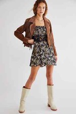 Free People Lucie Vintage Lace Mini Dress, Black, UK 4, RRP $128