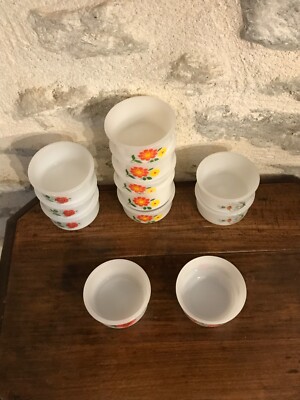 Lot Saladier et ramequin Arcopal Polka Orange TBE