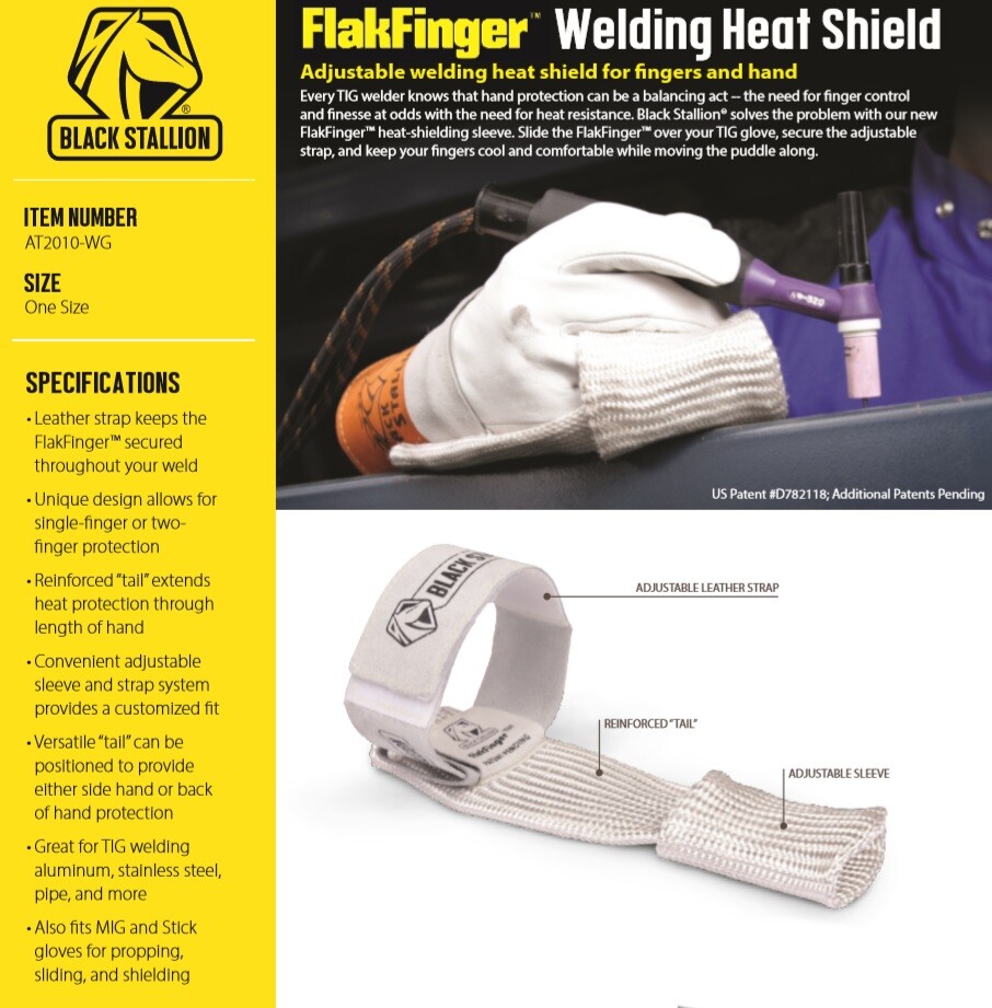 Black Stallion FlakFinger Welding Heat Shield (AT2010WG) 13332918585