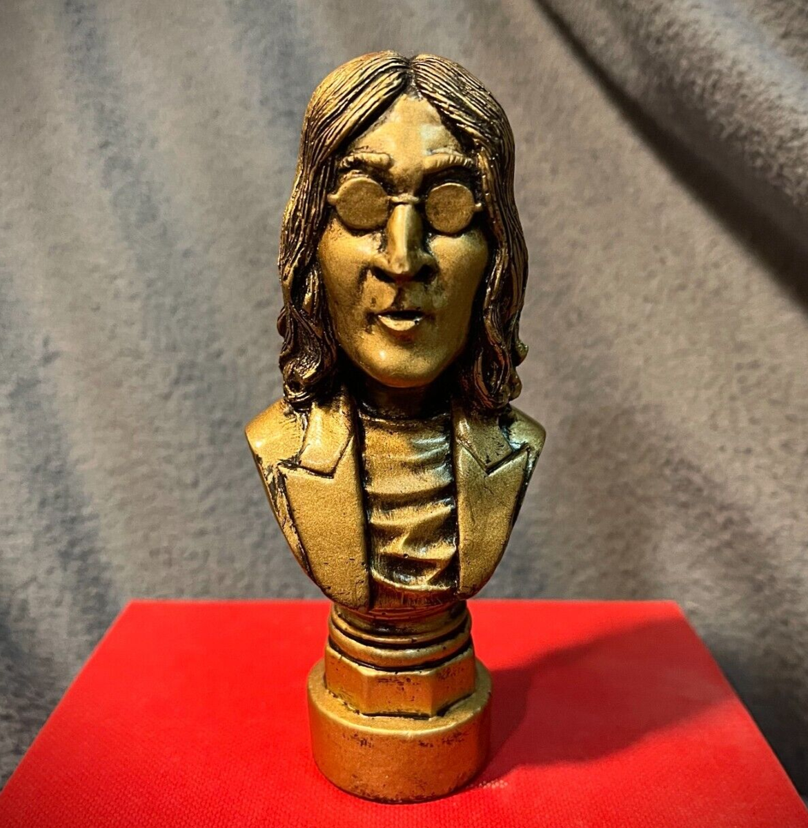 JOHN LENNON miniature GOLDEN BUST sculpture BEATLES STATUE FIGURE