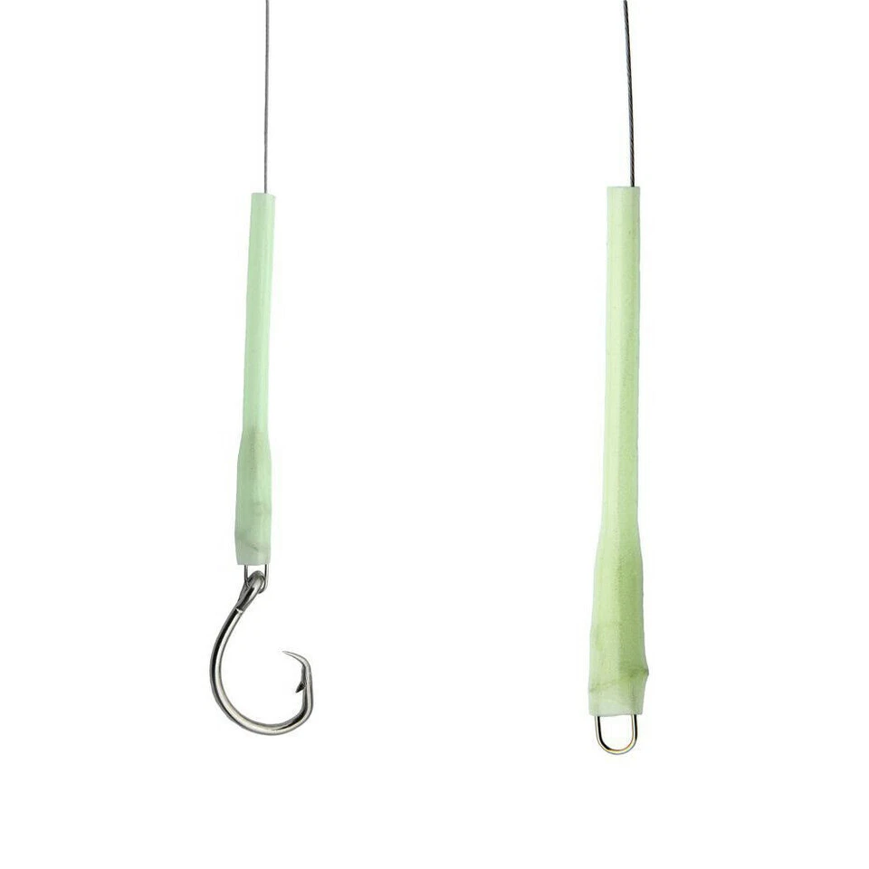 Protector Crimpado Manga Brillante Verde 3.3" Gota Profunda Luminosa Accesorios de Pesca Foto 3 de 4