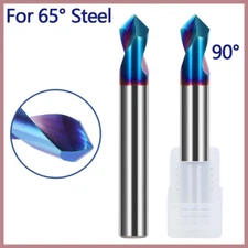 Solid Carbide Chamfer Drill Countersink Drill Bits Center Spotting For 65° Steel