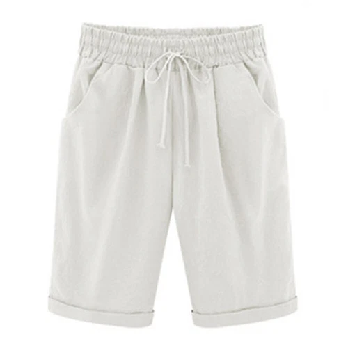 Womens Solid Beach Bermuda Capri Shorts Loose Casual Summer Crop Pants Trousers - Bild 6 von 29
