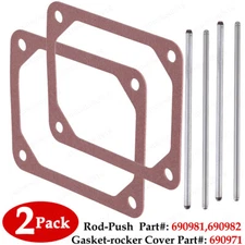 2PCS For Briggs & Stratton Push Rod Set &Valve Cover Gasket 690981 690982 690971