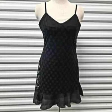 Leola Couture Black Dress Sleeveless Women Ladies Medium Chiffon Straps Party