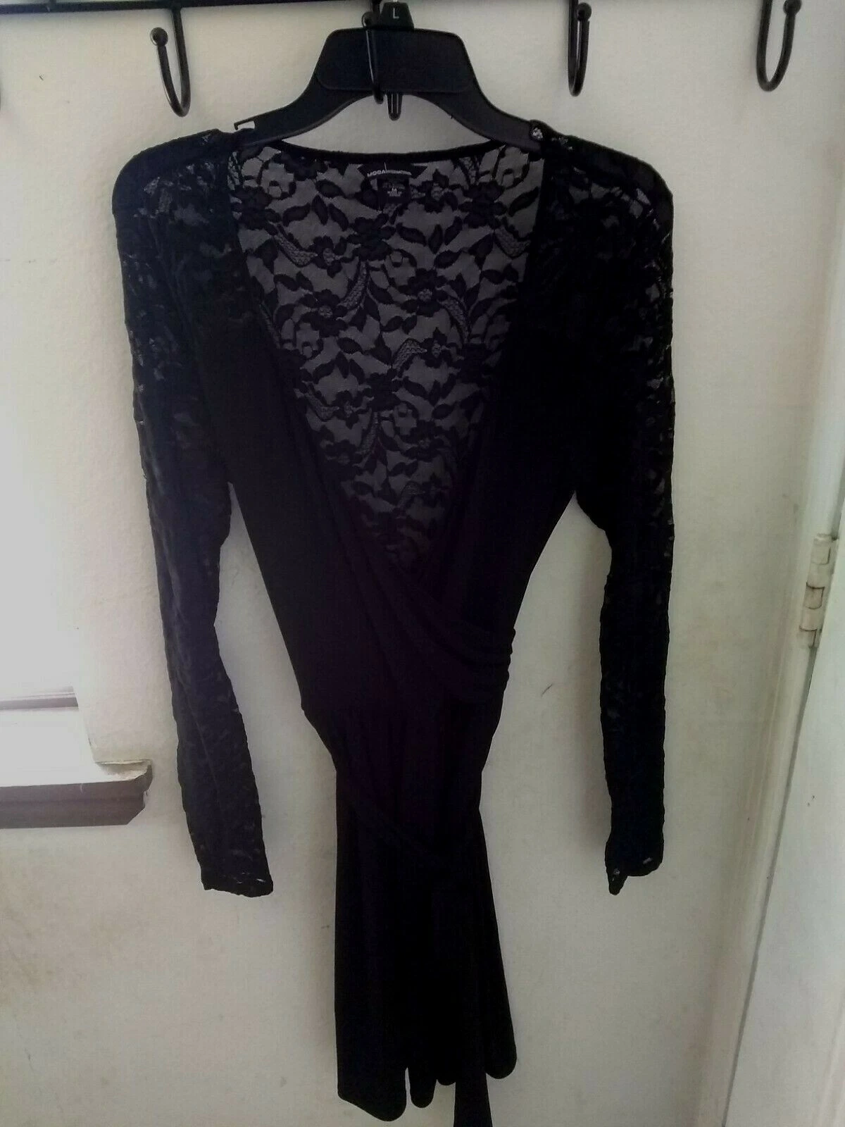 UNDERCOVER Abito Vintage Raro Moda International by Victoria Secret Miss Taglia M Nero Pizzo