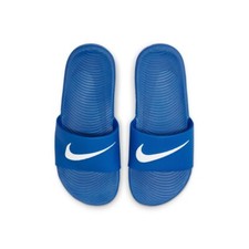 NWT New Nike Youth Kawa US Size 1Y Blue Gray Comfort Slide Sandals 819352 400