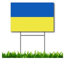 Ukraine Flag 12x18" WE STAND WITH FREE STAKES MADE IN USA FAST SHIPPING
