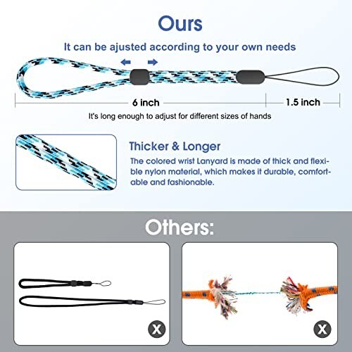 8 Pcs Hand Wrist Strap Lanyard Adjustable Rope for Mobile Phone Camera Key