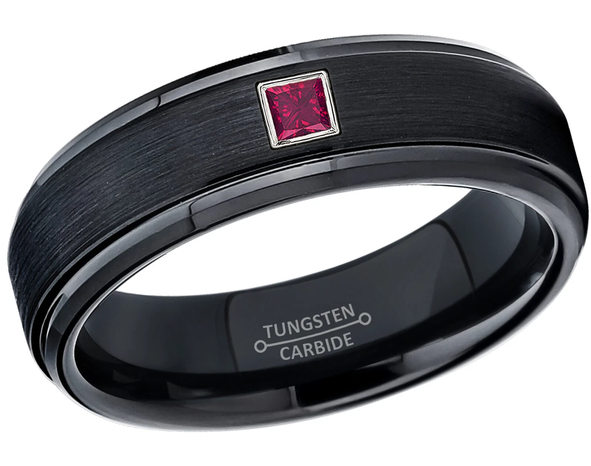 Tungsten sale ruby ring