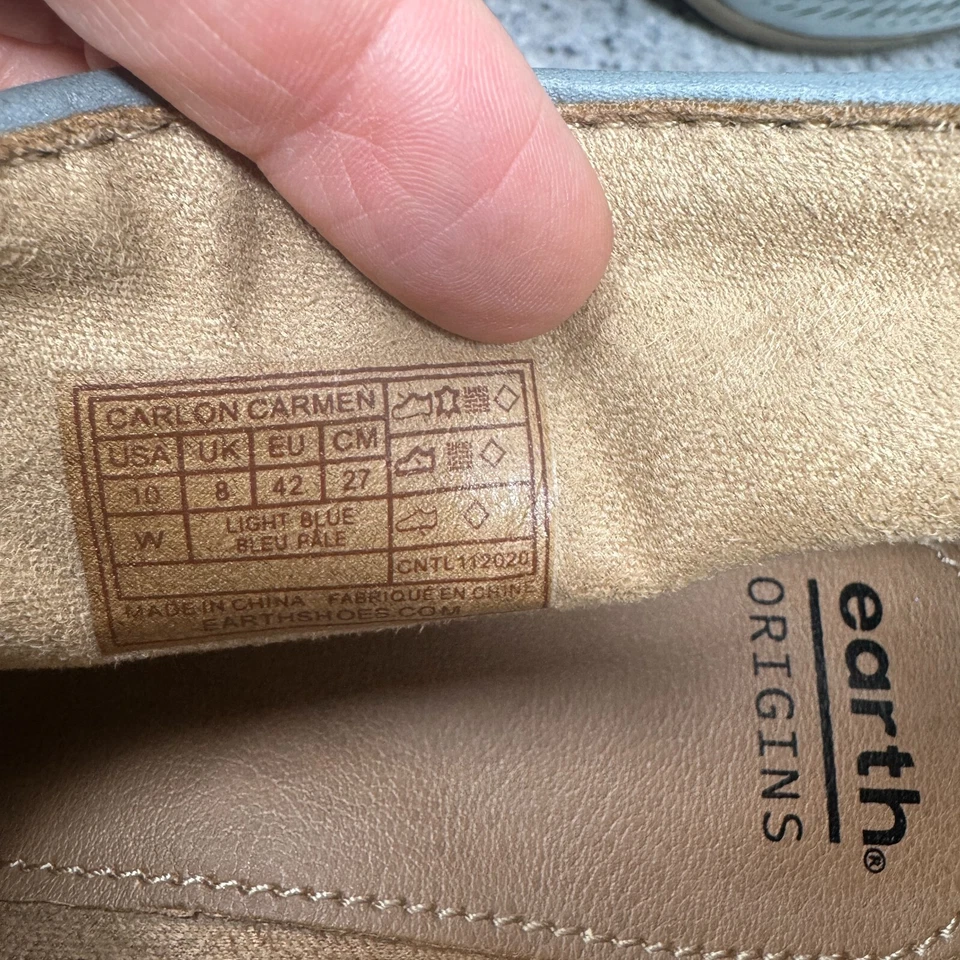 Earth Origins Botines Mujer 10 W Ancho Cuero Azul Punta abierta Carlon Carmen Zapatos Foto 3 de 4