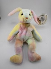 Ty Beanie Baby Hippie Pastel Bunny Plush 1998 with Heart Tag