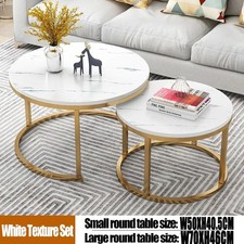 Round Coffee Tables Set of 2 End Table Nesting Tables Side Table for Living Room