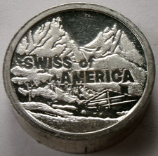 1970s Draper Mint Swiss Of America The Alps Rolo 1 Oz .999 Fine Silver Round 95.00 per troy oz