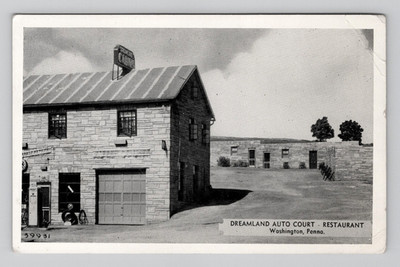 Postcard Dreamland Auto Court Motel Restaurant Washington PA Travel View Chrome