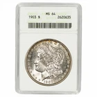 1903 Morgan Silver Dollar $1 SoapBox Holder ANACS  MS 64