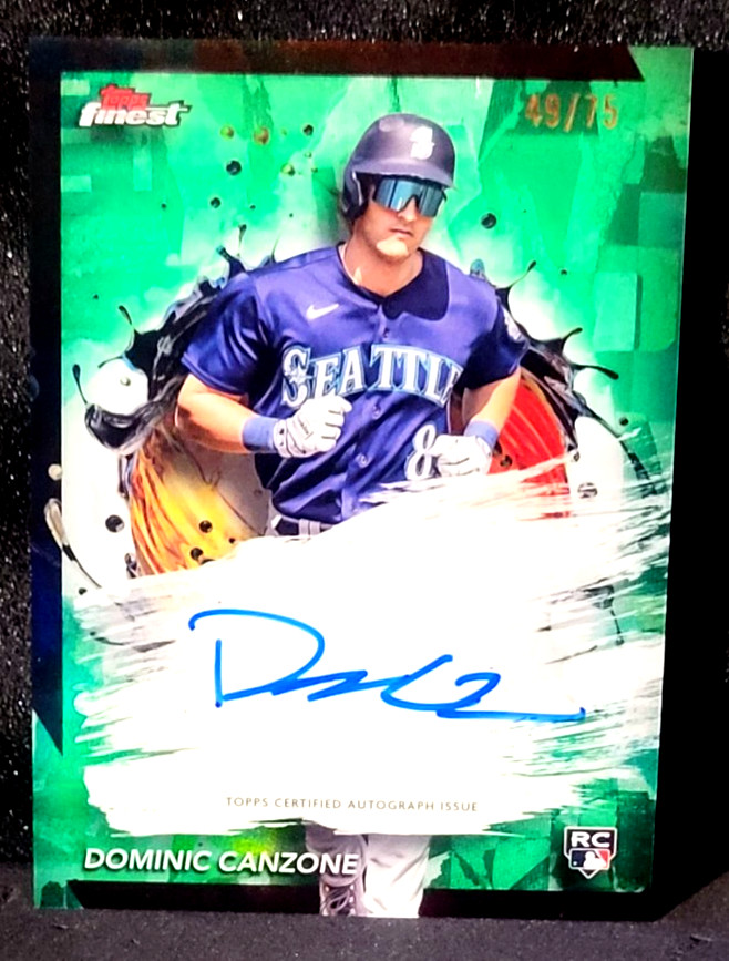 2024 Topps Finest Dominic Canzone Rookie Auto Green Refractor /75 SP Mariners