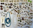 Lot Of Vintage Costume Jewelry Rinestone - Earings - Neclace -  Buttons Crafting