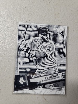 JD Martinez 2019 Topps Big League Artist Rendition Black White /50 Red Sox #133