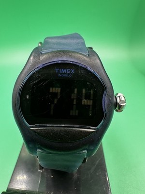 Nice Blue Timex Indiglo Unisex  Watch Multifunction Light Alarm Date Quartz 38mm