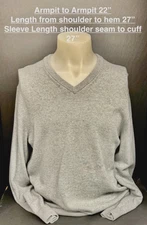 Unisex Amazon Essentials Gray Long Sleeve V Neck Sweater size Large