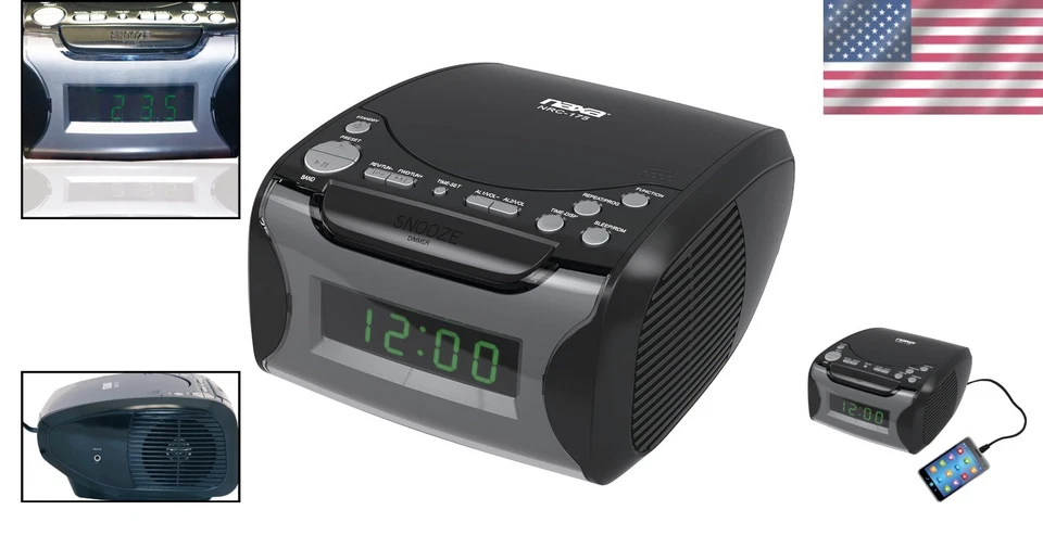 LED Display Alarm Clock Radio with Stereo Speakers - Image 2 of 4