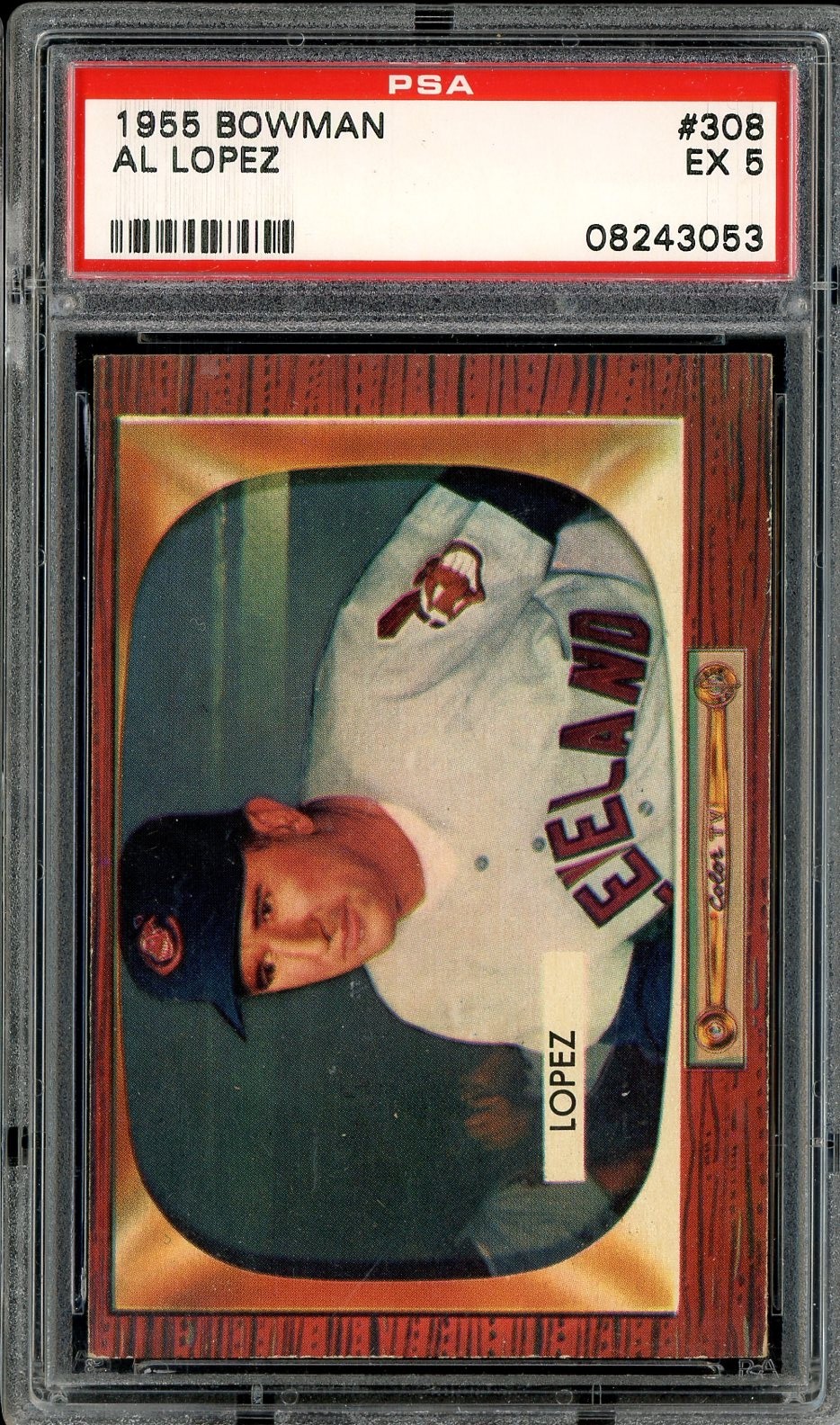 1955 Bowman #308 Al Lopez Cleveland Indians PSA 5 EX