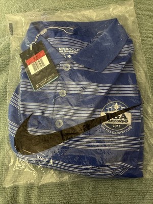 NikeGolf 2013 PGA Championship OakHill Polo Lg Blue NEW Sealed Dri-FIT Sealed!