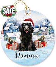 Black Standard Poodle Christmas Ornament Gift for Dog Dad Mom, Personalized S...
