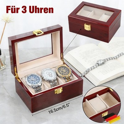 Praktische Uhrenbox mit Glasfenster zur Präsentation und Aufladung solarer Uhren