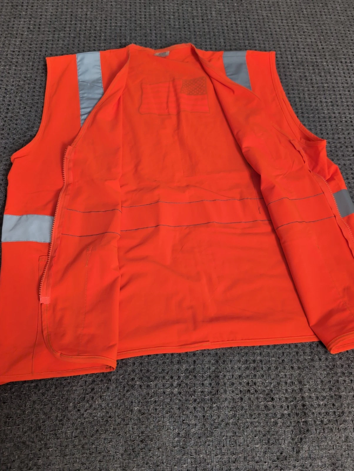 Yellow Freight Safety Vest Reflective Teamsters American Flag Large - product detail image 15
