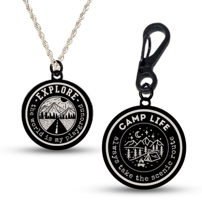Camping Explore Necklace for Dads, Men, Teens, Boys - Outdoors Gifts for Him