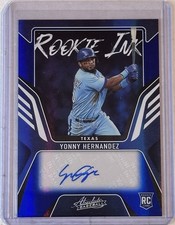 Yonny Hernandez 2022 Panini Absolute Spectrum Blue Rookie Ink Auto #RKI-YH 7/75