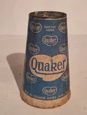 Vintage Half Pint Quaker Dairy Paper Milk Bottle Appleton WI