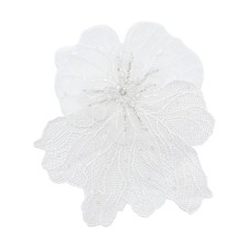 Lacy Fabric Flower Brooch Pin for Women Girls Fashion Dainty Organza Big Beaded