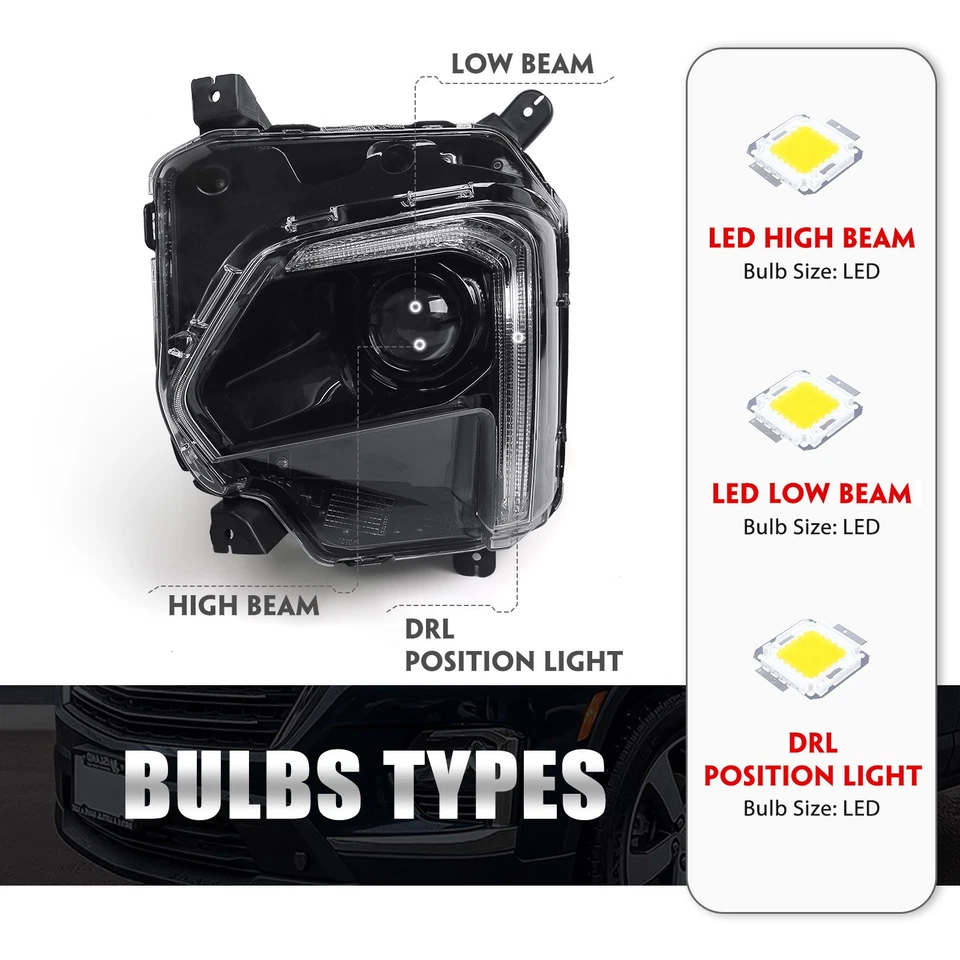 For Chevrolet Chevy Traverse 2022-2024 Full w/ LED DRL Headlight Headlamp Driver Foto 3 de 4