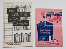 Vintage Pamphlets Canning by Dept of Agriculture & Preserving by Standard Oil