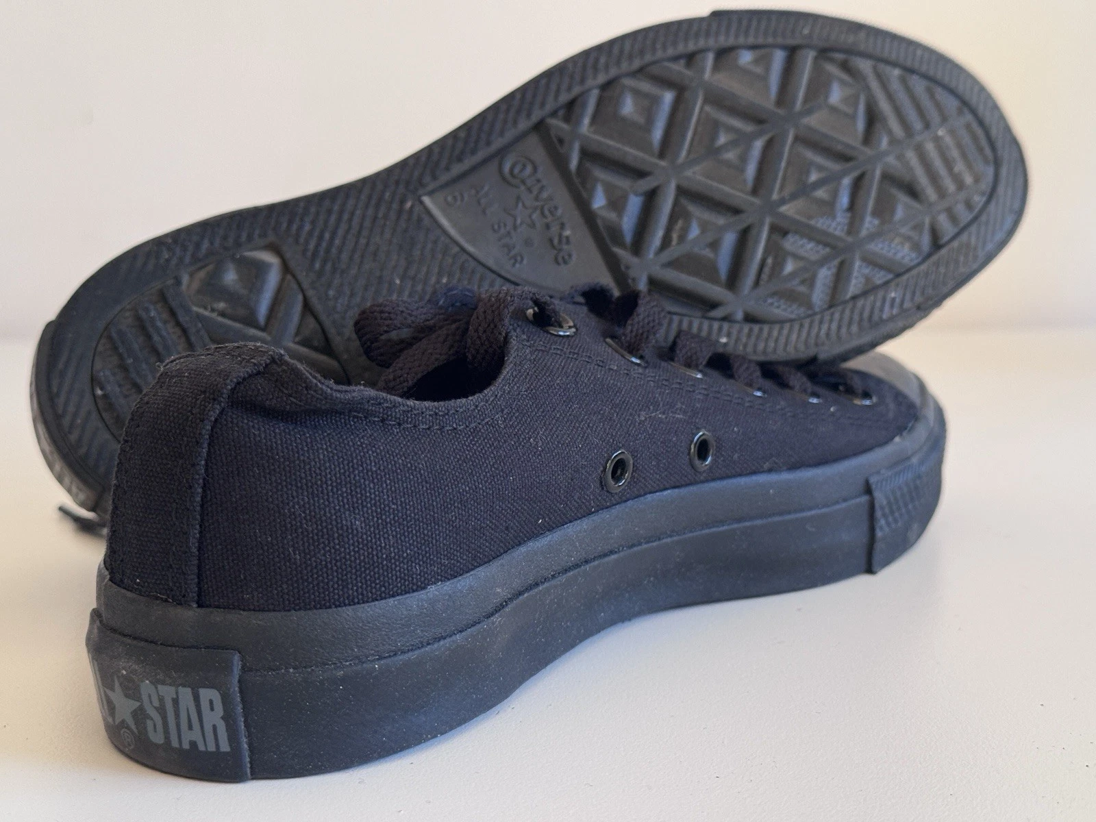 CONVERSE ALL STAR tutte nere nuove TAGLIA 6 UK