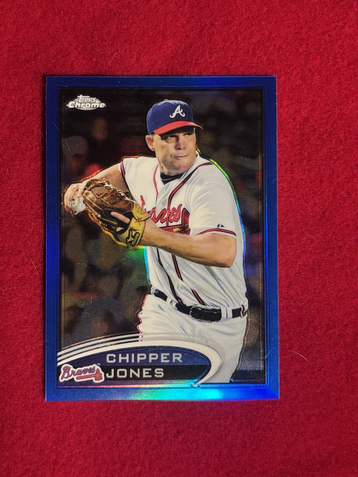 2012 Topps Chrome - Chipper Jones #96 Blue Refractor 002/199