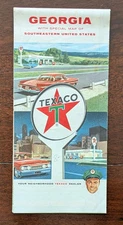 Texaco Georgia Southeastern United States Road Map Rand McNally 1963