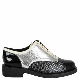 chanel mary janes silver
