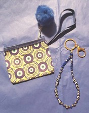 EVIL EYE Blue Wristlet Coinbag And KEYCHAIN Set