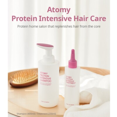 ATOMY Protein Intensive Shampoo 400ml Treatment 200ml Damaged Hair Care K-Beauty