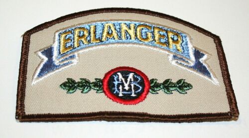 Vintage Erlanger  Beer Distributor Cloth Patch 1970s 3" x 4"  NOS New - Foto 1 di 1