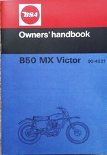 Manuel Du Propriétaire De BSA B50 Victor MX Moto 1972