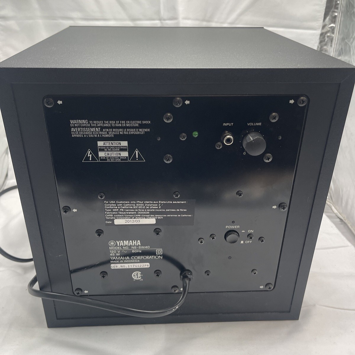 Yamaha NS-P40 5.1 Surround Sound System with 5X Speakers and