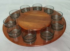 Teak Digsmed Denmark 60er Jahre Anbieter Tablett Menage Karusell mit 10 Schalen