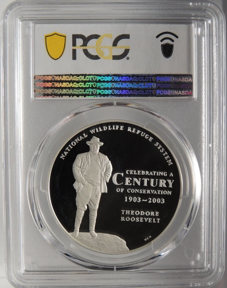 2003 SALMON NATIONAL WILDLIFE REFUGE NWRS SILVER MEDAL PCGS PR69 DCAM #44612213 - Image 2 of 4