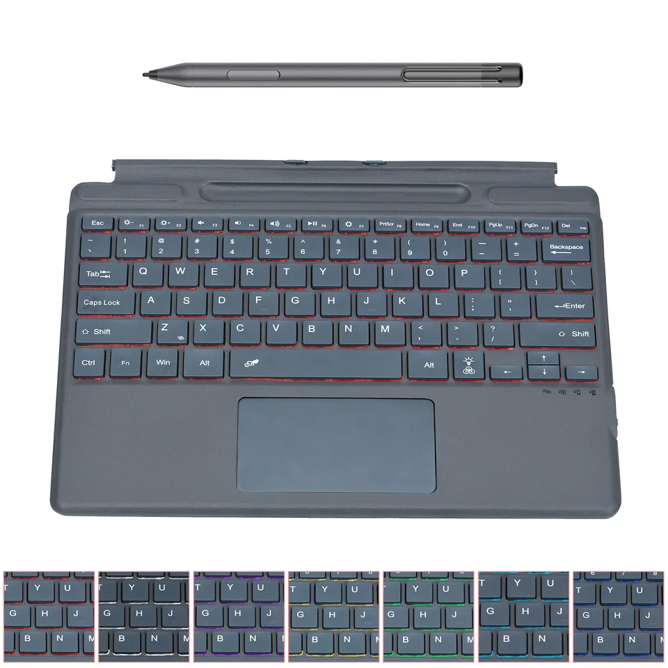 For Microsoft Surface Pro 10/9/8/X Go 4/3/2 Wireless Keyboard With Stylus Pen US - Image 2 of 4