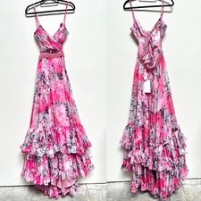 Mac Duggal RARE Style Cut-Out Floral Tiered Pink Dress Size 2